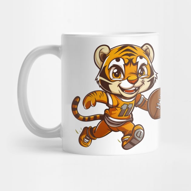 Cute Baby Tiger American Football by Wintrly